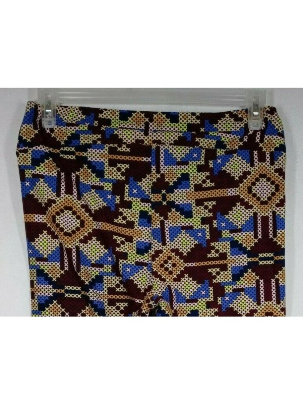 New LuLaRoe Tall & Curvy Leggings With Burgundy, Blue, Yellow, & Pink Designs